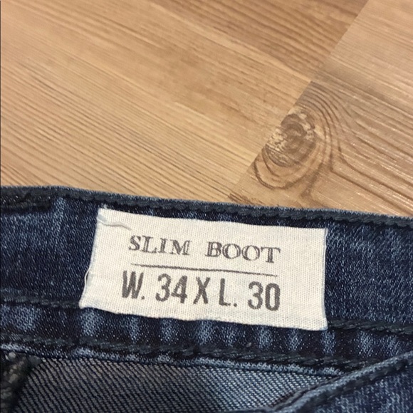 TK Axel Mens Jeans Slim Boot Cut Stretch Denim Med Wash Blue Size 34 X 30 - Picture 3 of 11